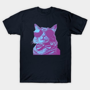 Cat wearing sunglasses and bow tie T-Shirt